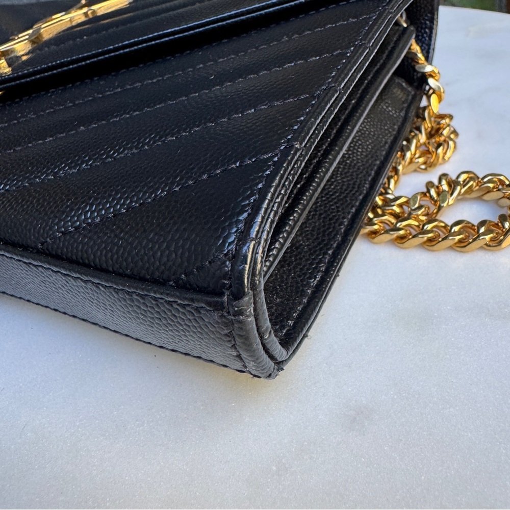 Saint Laurent Cassandre Matelassé Envelope Chain Wallet Crossbody - Picture 14 of 16
